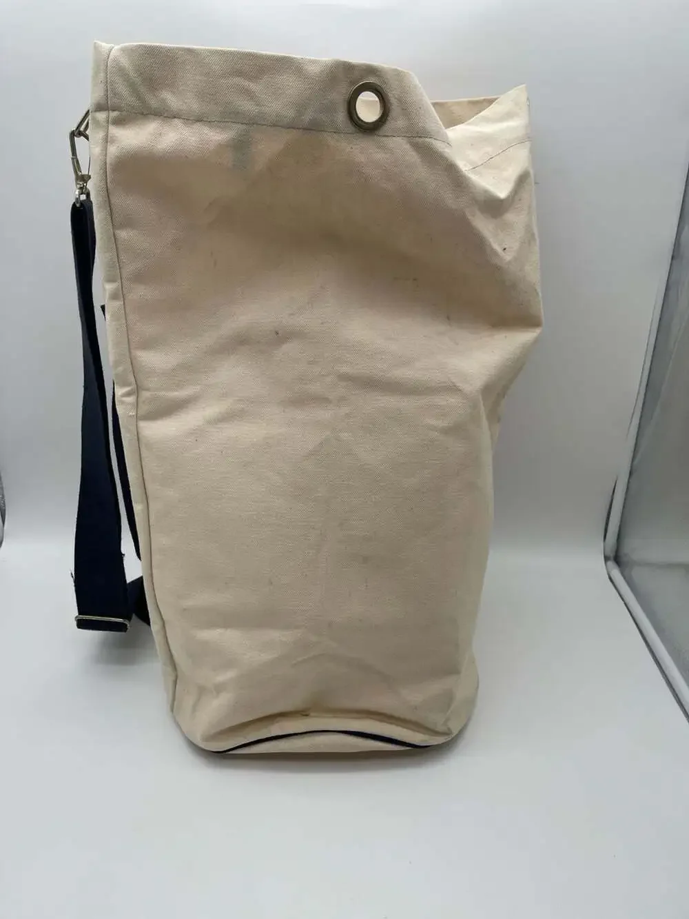 Vintage Key West Canvas Duffle Bag, Cream/Navy Blue,‎ Souvenir Travel Tote